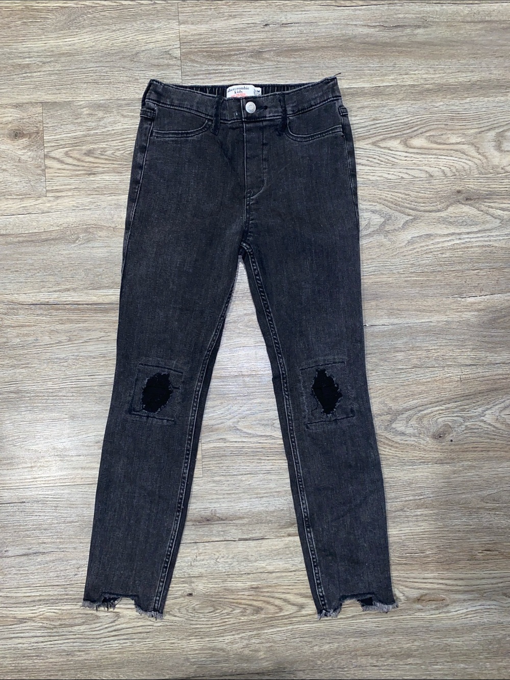 abercrombie kids black pull-on high-rise jean leggings slim 13/14 Pre-Owned